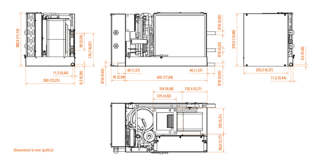 misure delle Self Contained Unit 7.000/10.000 BTU/h